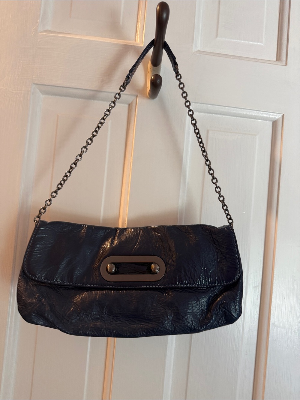 HOBO Navy Chain-Handle Clutch